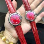 Cartier Ballon Bleu de Red Face Red Leather Strap Replica Watch